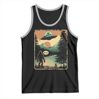 Funny Bigfoot Sasquatch Alien Spaceship UFO Introvert Bruh Tank Top - Wonder Print Shop