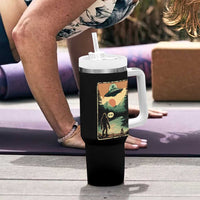 Funny Bigfoot Sasquatch Alien Spaceship UFO Introvert Bruh Tumbler With Handle - Wonder Print Shop