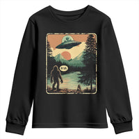 Funny Bigfoot Sasquatch Alien Spaceship UFO Introvert Bruh Youth Sweatshirt - Wonder Print Shop