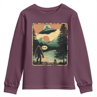 Funny Bigfoot Sasquatch Alien Spaceship UFO Introvert Bruh Youth Sweatshirt - Wonder Print Shop