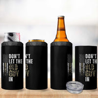 Funny Dont Let The Old Guy In 4 in 1 Can Cooler Tumbler Vintage Camo American Flag - Wonder Print Shop