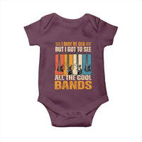 Funny I May Be Old But I Got To See All The Cool Bands Baby Onesie Guitar - Wonder Print Shop