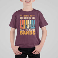 Funny I May Be Old But I Got To See All The Cool Bands T Shirt For Kid Guitar - Wonder Print Shop