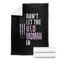 Funny Dont Let The Old Woman In Throw Blanket Vintage Pink Camo American Flag - Wonder Print Shop