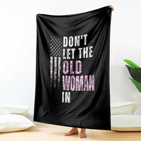 Funny Dont Let The Old Woman In Throw Blanket Vintage Pink Camo American Flag - Wonder Print Shop