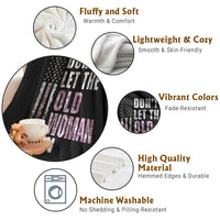 Funny Dont Let The Old Woman In Throw Blanket Vintage Pink Camo American Flag - Wonder Print Shop