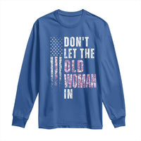 Funny Dont Let The Old Woman In Long Sleeve Shirt Vintage Pink Camo American Flag - Wonder Print Shop