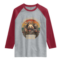 All Animals Are Pettable Some Only Once Raglan Shirt Retro Wild Animals