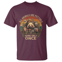 All Animals Are Pettable Some Only Once T Shirt Retro Wild Animals
