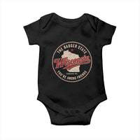 Wisconsin The Badger State Baby Onesie You're Among Friends Retro WI State