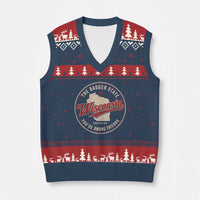 Wisconsin The Badger State V-Neck Knit Sweater Vest You're Among Friends Retro WI State
