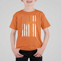 God Family Tennessee T Shirt For Kid TN Game Day Christian American Flag