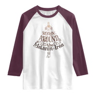Christmas African American Raglan Shirt Rockin' Around The Melanin Tree Xmas - Wonder Print Shop