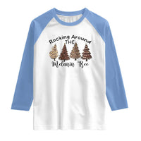 Christmas African American Raglan Shirt Rocking Around The Melanin Tree Xmas Tree - Wonder Print Shop