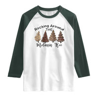 Christmas African American Raglan Shirt Rocking Around The Melanin Tree Xmas Tree - Wonder Print Shop