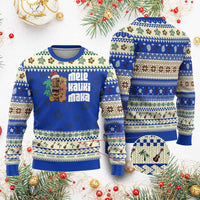 Xmas In Hawaii Ugly Christmas Sweater Mele Kalikimaka Tiki Hibiscus Flower Santa Hat - Wonder Print Shop