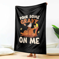Funny Thanksgiving Turkey Throw Blanket Pour Some Gravy On Me - Wonder Print Shop