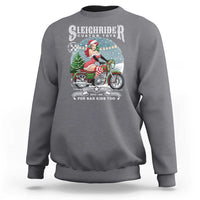 Christmas Female Santa Motorcycle Sweatshirt Sleighrider Custom Toys For Bad Kids Too - Wonder Print Shop