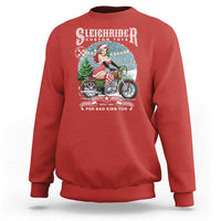 Christmas Female Santa Motorcycle Sweatshirt Sleighrider Custom Toys For Bad Kids Too - Wonder Print Shop