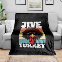 Funny Jive Thanksgiving Turkey Day Throw Blanket Retro Afro Black Turkey - Wonder Print Shop