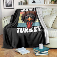 Funny Jive Thanksgiving Turkey Day Throw Blanket Retro Afro Black Turkey - Wonder Print Shop