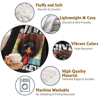 Funny Jive Thanksgiving Turkey Day Throw Blanket Retro Afro Black Turkey - Wonder Print Shop