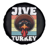 Funny Jive Thanksgiving Turkey Day Spare Tire Cover Retro Afro Black Turkey - Wonder Print Shop