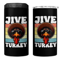 Funny Jive Thanksgiving Turkey Day 4 in 1 Can Cooler Tumbler Retro Afro Black Turkey - Wonder Print Shop