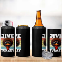 Funny Jive Thanksgiving Turkey Day 4 in 1 Can Cooler Tumbler Retro Afro Black Turkey - Wonder Print Shop