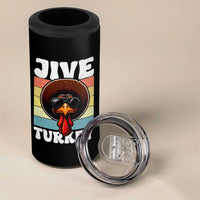 Funny Jive Thanksgiving Turkey Day 4 in 1 Can Cooler Tumbler Retro Afro Black Turkey - Wonder Print Shop