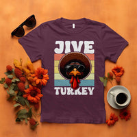 Funny Jive Thanksgiving Turkey Day T Shirt Retro Afro Black Turkey - Wonder Print Shop