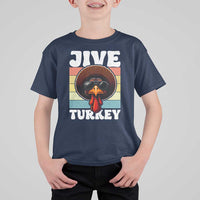 Funny Jive Thanksgiving Turkey Day T Shirt For Kid Retro Afro Black Turkey - Wonder Print Shop
