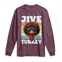 Funny Jive Thanksgiving Turkey Day Long Sleeve Shirt Retro Afro Black Turkey - Wonder Print Shop