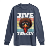 Funny Jive Thanksgiving Turkey Day Long Sleeve Shirt Retro Afro Black Turkey - Wonder Print Shop