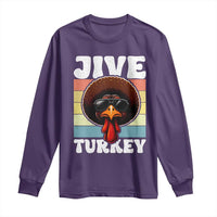 Funny Jive Thanksgiving Turkey Day Long Sleeve Shirt Retro Afro Black Turkey - Wonder Print Shop