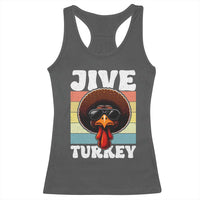 Funny Jive Thanksgiving Turkey Day Racerback Tank Top Retro Afro Black Turkey - Wonder Print Shop