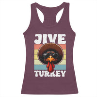 Funny Jive Thanksgiving Turkey Day Racerback Tank Top Retro Afro Black Turkey - Wonder Print Shop