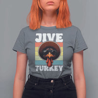 Funny Jive Thanksgiving Turkey Day T Shirt For Women Retro Afro Black Turkey - Wonder Print Shop