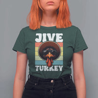 Funny Jive Thanksgiving Turkey Day T Shirt For Women Retro Afro Black Turkey - Wonder Print Shop