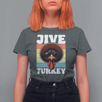 Funny Jive Thanksgiving Turkey Day T Shirt For Women Retro Afro Black Turkey - Wonder Print Shop