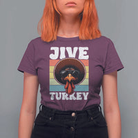 Funny Jive Thanksgiving Turkey Day T Shirt For Women Retro Afro Black Turkey - Wonder Print Shop