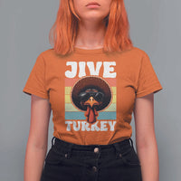Funny Jive Thanksgiving Turkey Day T Shirt For Women Retro Afro Black Turkey - Wonder Print Shop