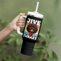 Funny Jive Thanksgiving Turkey Day Tumbler With Handle Retro Afro Black Turkey - Wonder Print Shop