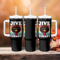 Funny Jive Thanksgiving Turkey Day Tumbler With Handle Retro Afro Black Turkey - Wonder Print Shop