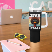 Funny Jive Thanksgiving Turkey Day Tumbler With Handle Retro Afro Black Turkey - Wonder Print Shop
