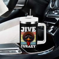 Funny Jive Thanksgiving Turkey Day Tumbler With Handle Retro Afro Black Turkey - Wonder Print Shop