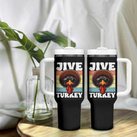 Funny Jive Thanksgiving Turkey Day Tumbler With Handle Retro Afro Black Turkey - Wonder Print Shop