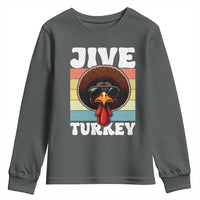 Funny Jive Thanksgiving Turkey Day Youth Sweatshirt Retro Afro Black Turkey - Wonder Print Shop