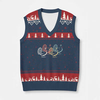 Thanksgiving Turkey Day Retro Poultry Holiday V-Neck Knit Sweater Vest - Wonder Print Shop
