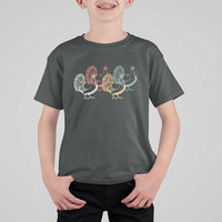 Thanksgiving Turkey Day Retro Poultry Holiday T Shirt For Kid - Wonder Print Shop